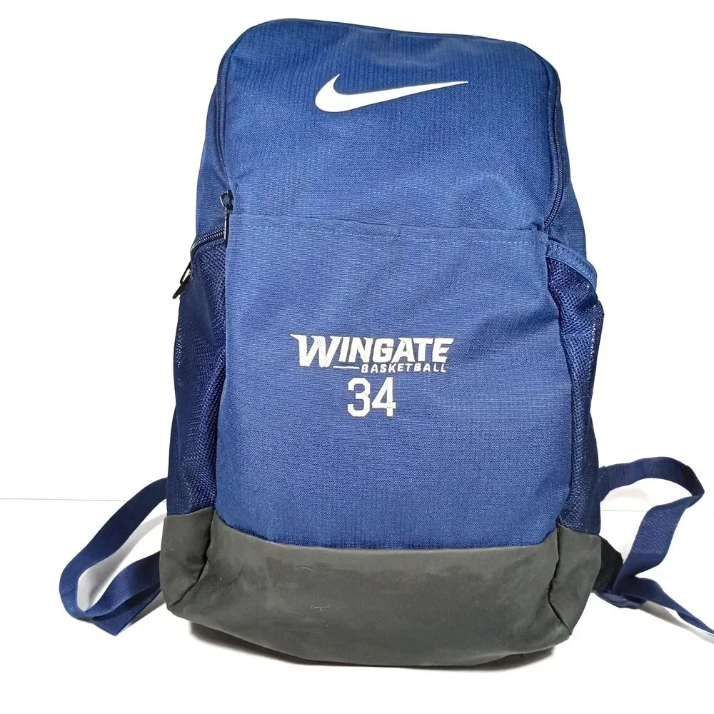 Nike Wingate Basketball #34 Team Backpack Navy Blue Travel School Sports Bag